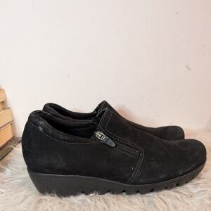 Black Nubuck Suede Loafer 7.5 Work Shoes Munro Napoli